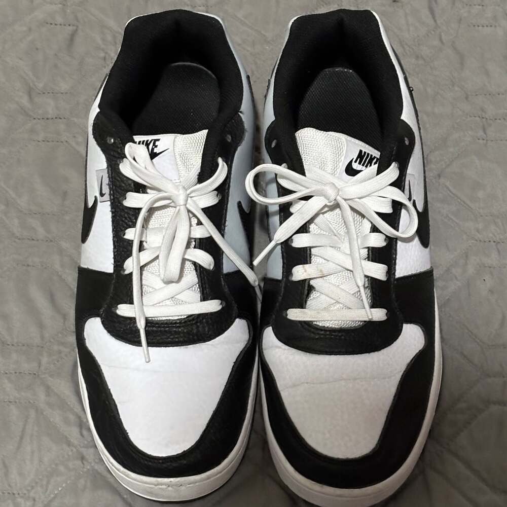 Nike Ebernon Low Premium Trainers White / Black / Wolf Grey - Picture 1 of 6